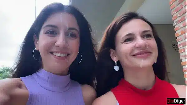 Cute Neighbors Suck Cock and Get Facial Cumshot for Public Cumwalk