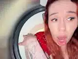 Horny Babe Trapped in Washer Takes My Thick Cock Deep