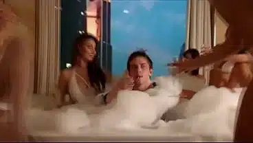 Lesbian petite teen pounds her busty slender cougar lover with a strapon cock