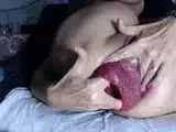 Fetish hoe masturbates takes bukkake fetish cock pov action