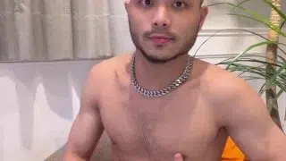 Asian boy is being naughty