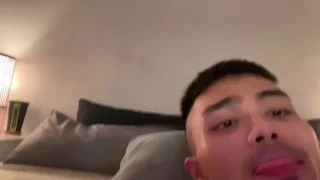 Asian boy using cum as a LUB
