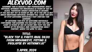 Black top & pants anal dildo from mrhankeys, fisting & prolapse by Hotkinkyjo