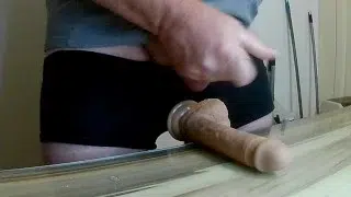 Jerking and Ejaculating Hot Sperm on my Wife’s Dildo
