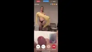 My husband is jerking and cum front my mom while we talk with her by video call.