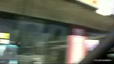 Naughty blondie loves blowjobs and fucking with a hunk in public bathrooms