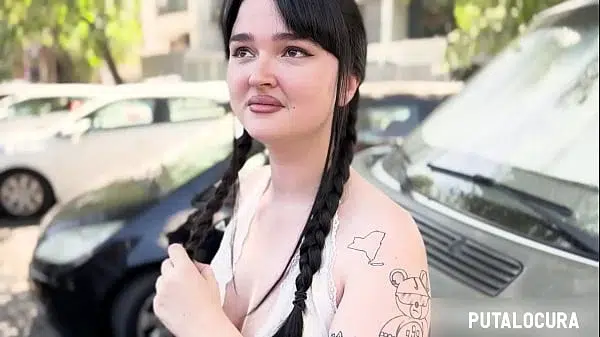 PutaLocura – Morena de tetas grandes española traga leche de su novio en pillada