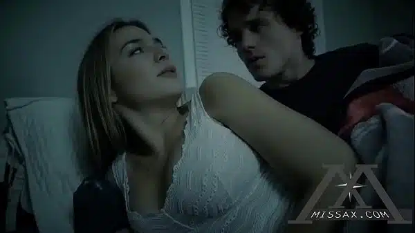 seductive and fun young blonde views porn with lucky guy