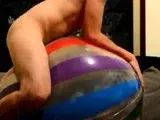 Twink Humping His Big Inflatable Ball