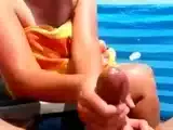 Handjob on a Public Beach