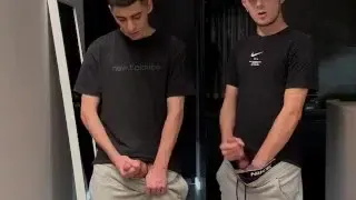Two dudes jerked off and cum a lot