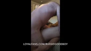 grey hairy step daddy in bath robe, big hard dick fucks his boy raw