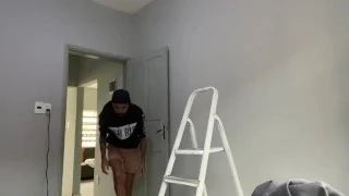 Horny big cock painter