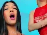 Big Tits Tranny Jerking her Big Hard Cock