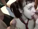 German blowjob orgy with two young lesbians