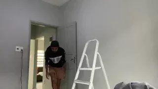 Horny big cock painter